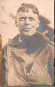 Real Photo Postcard Portrait of Captain Charles A. Lindbergh