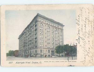 Pre-1907 ALGONQUIN HOTEL Dayton Ohio OH B3405