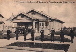Irvington Portland OR Oregon Bungalow Fire Station Postcard