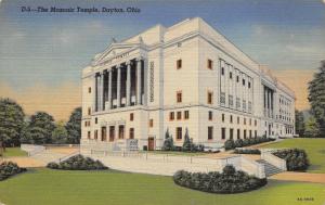 Dayton Ohio 1940s Linen Postcard The Masonic Temple