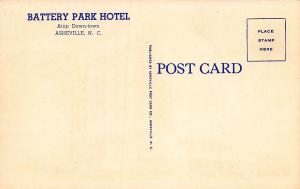 Battery Park Hotel, Asheville, North Carolina, Early Linen Postcard, Unused