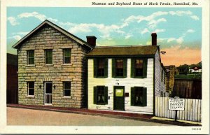 Museum Boyhood Home Mark Twain Hannibal MO Missouri WB Postcard VTG UNP Unused 