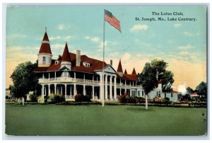 1912 Lake Contrary Lotus Club Exterior Building St. Joseph Missouri MO Postcard