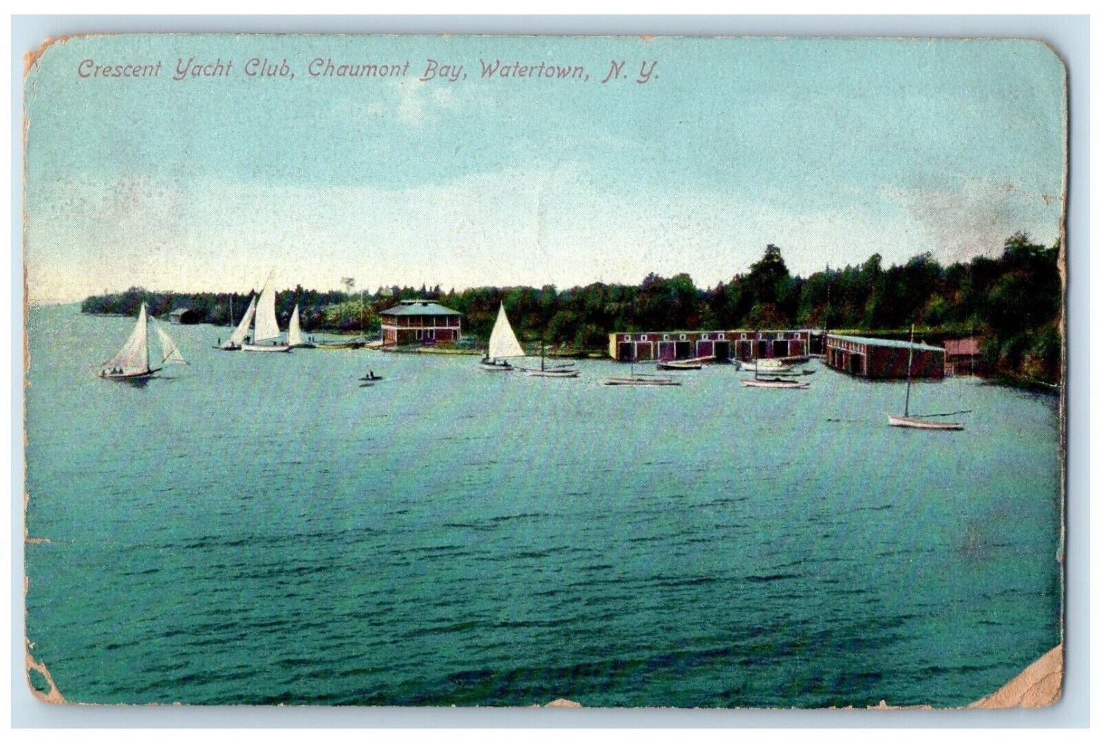 1910 Crescent Yacht Club Chaumont Bay Watertown New York NY Antique