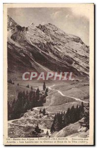Postcard Old Route Annecy Alps Chamonix Downhill Aravis the laces on Giettaz ...