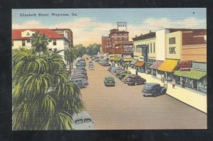 WAYCROSS GEORGIA DOWNTOWN ELIZABETH STREET SCENE STORES VINTAGE POSTCARD