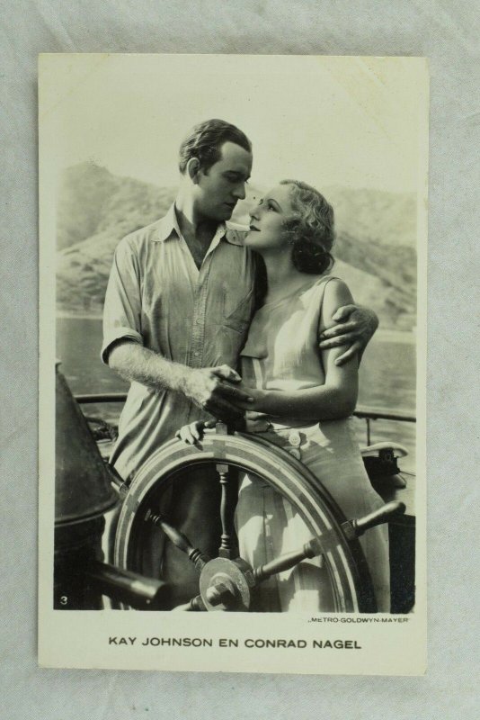 1930's RPPC Kay Johnson, Conrad Nagel Movie Star Dutch Real Photo Postcard P107