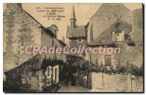 Old Postcard The Island Of The Church And Behuard I'Asile Of Pilgrims