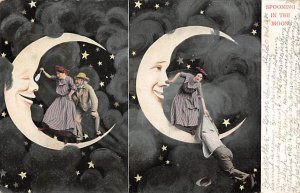 Spooning in the Moon Postcard