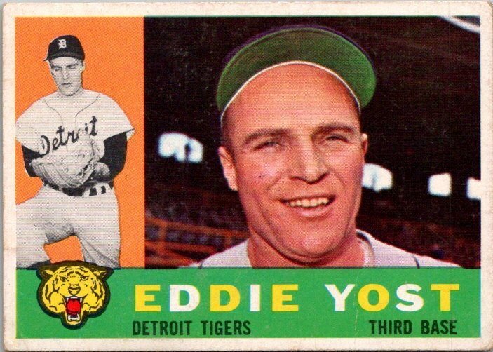 1960 Topps Baseball Card Eddie Yost Detroit Tigers sk10552