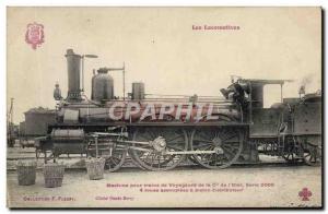 Postcard Old Train locomotive machine passenger trains Coy of & # 39Etat