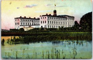 VINTAGE POSTCARD TULLGARN CASTLE AND LAKE SCENE AT TULLGARN SWEDEN 1911