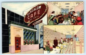 DEARBORN, Michigan MI ~ Roadside BUNGALOW CAFE c1940s Linen Postcard 