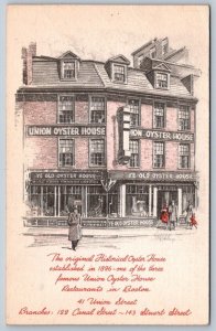 Historical Union Ye Old Oyster House, Boston, Massachusetts, Vintage Postcard