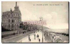 Old Postcard Villers Sur Mer Deauville Road