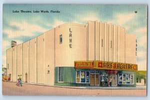 Lake Worth Florida FL Postcard Lake Theatre Exterior View c1950 Vintage Antique