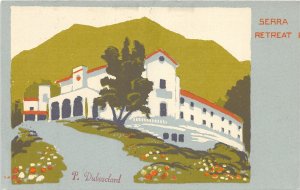 J27/ Serra Retreat Malibu California Postcard Original Serigraph 194