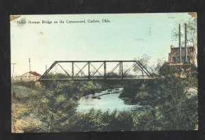 GUTHRIE OKLAHOMA NOBLE AVENUE BRIDGE COTTONWOOD RIVER VINTAGE POSTCARD