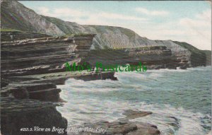 Yorkshire Postcard - Filey, View on Brigg at High Tide  DC2399