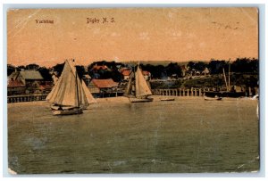 c1910 Yachting Scene at Digby Nova Scotia Canada Antique Posted Postcard