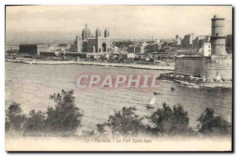 Postcard Old Marseille Fort St John