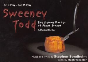 Sweeney Todd Demon Barber Play New Vic Theatre Gala Poster Postcard Style Card