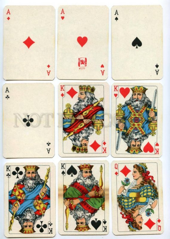 145112 Old POLAND 52 PLAYING CARDS deck KZ WP #67/77