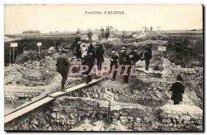 (Cote d & # 39Or) Excavations d & # 39Alesia Post Card Old