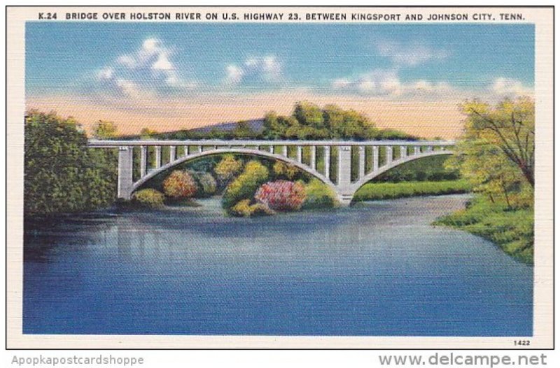 Tennessee Johnson City Bridge Over Holston River On U S Highway 23 Between Ki...