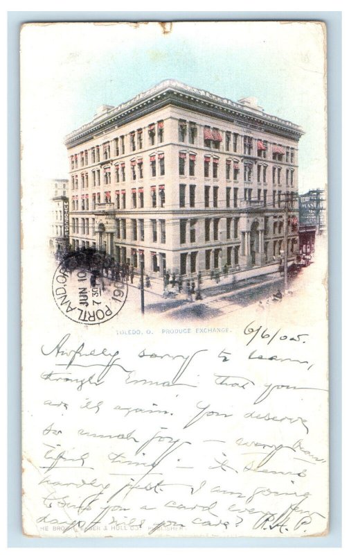 1905 Produce Exchange Toledo Ohio OH PMC Posted Antique Postcard