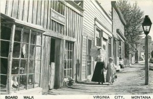 MT, Virginia City, Montana, Board Walk, RPPC