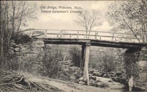 Princeton Mass MA Lamphear's Crossing Bridge c1910 Vintage Postcard