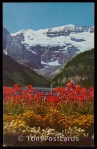 Lake Louise and Victoria Glacier from Chateau Lake Louise