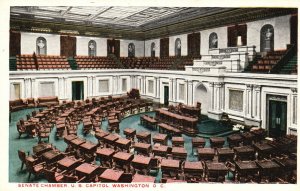 Vintage Postcard 1920's View of Senate Chamber U.S. Capitol Washington D. C.