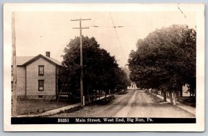 Big Run PA~Main Street West End~Folk Victorian Home~Trolley Tracks~RPPC c1910