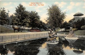 G60/ Central Falls Rhode Island Postcard c1910 Jenks Park Pond 2