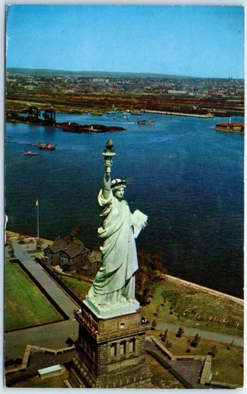 Aerial View of The Statue Of Liberty on Bedloe's Island in New York Bay - N. Y.