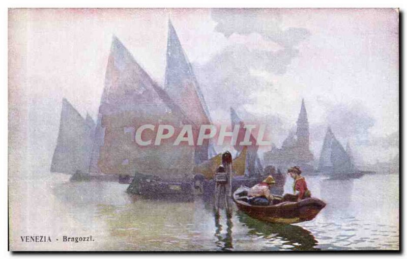 Old Postcard Venezia Bragozzi Charter