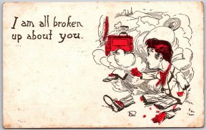 I Am All Broken Up About You, Man with Scattered Limbs Struck By Car, Postcard