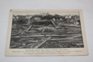 Searching Among the Ruins of North 13th Street Tornado at Mattoon IL Postcard