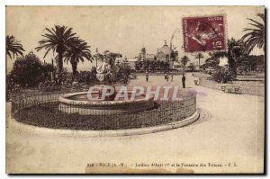 Postcard Old Nice Albert Gardens and the Fountain of the Tritons