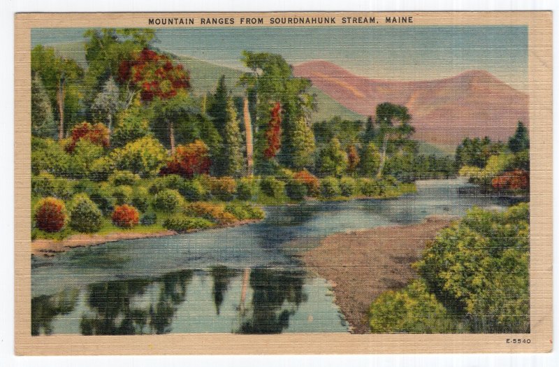 Mountain Ranges From Sourdnahunk Stream, Maine