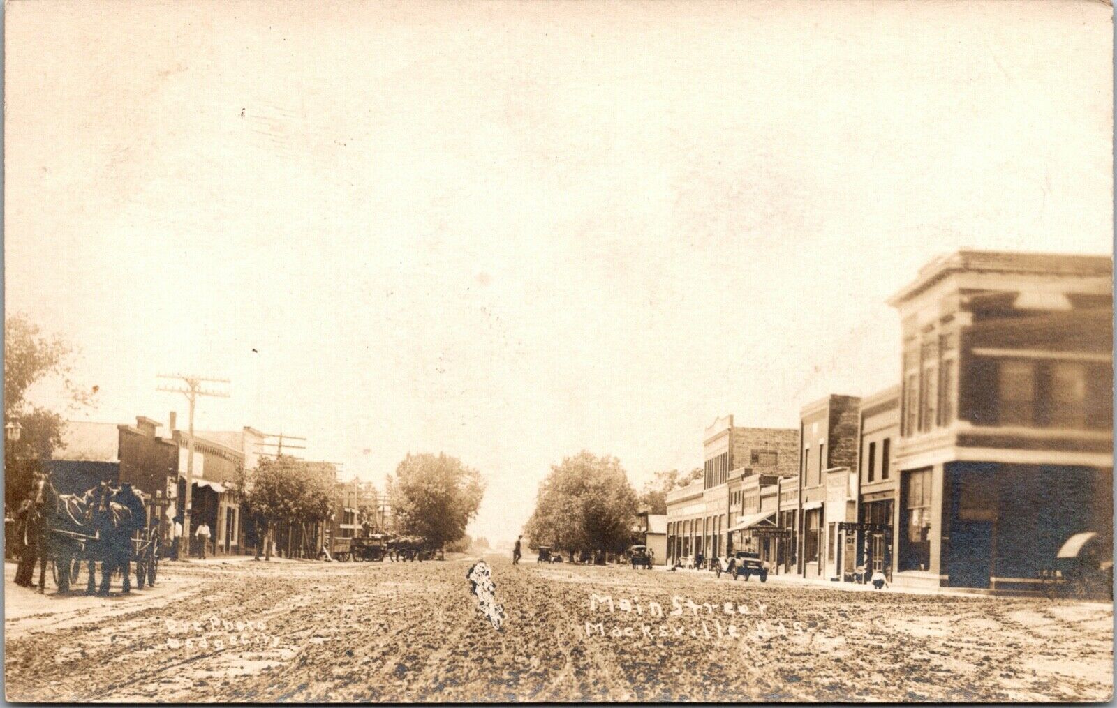Real Photo Postcard Main Street in Macksville, Kansas133907 United