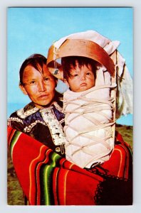 Postcard Navajo Native American Indian Mather Child Cradle Board 1960s Unposted