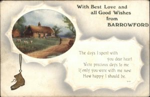 Barrowford Lancashire Greeting Gold Boot Wildt & Kray c1910 Postcard