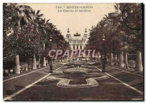 Old Postcard Monte Carlo Casino and Gardens