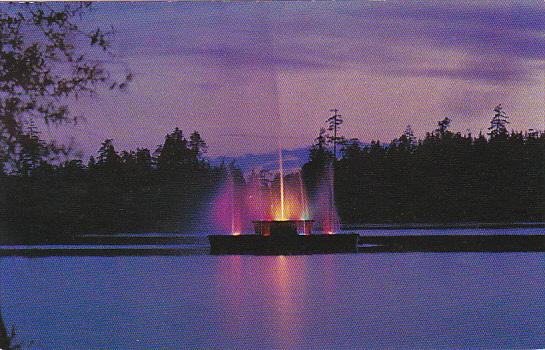 Canada Vancouver Fountain In Lost Lagoon Stanley Park