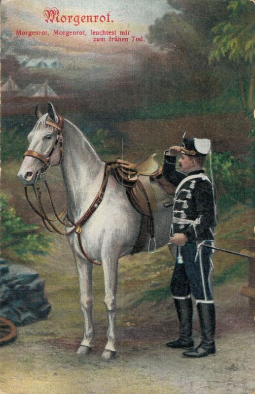 Military postcard Germany Morgenrot Morgenrot leuchtest mir zum frühen Tod 02.14