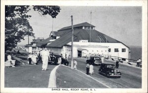 Rocky Point Rhode Island RI Dance Hall Cars 1940s Postcard