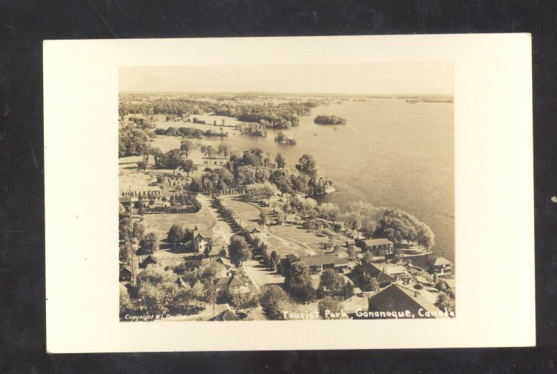 RPPC GANANOQUE ONTARIO CANADA BIRDSEYE VIEW VINTAGE REAL PHOTO POSTCARD